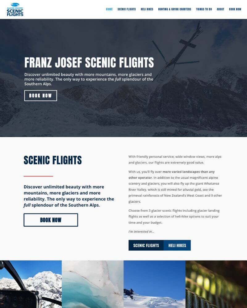 Glacier Adventures Website
